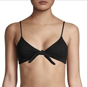L*SPACE Tie-Bow Bikini Top in Black
